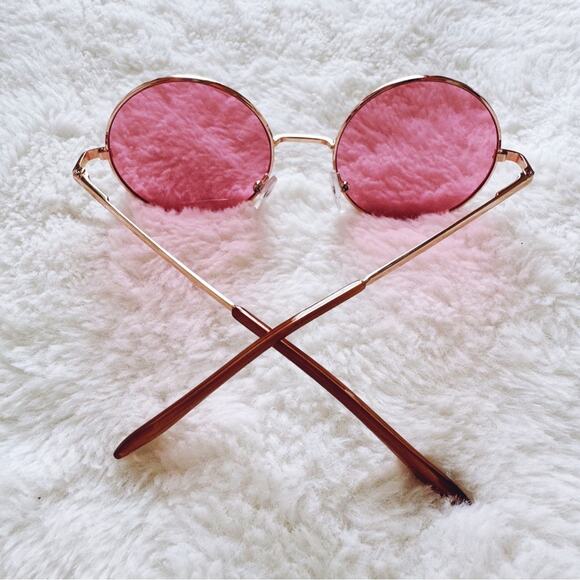 Harper Pink Round Lens Sunglasses - Picture 9 of 10